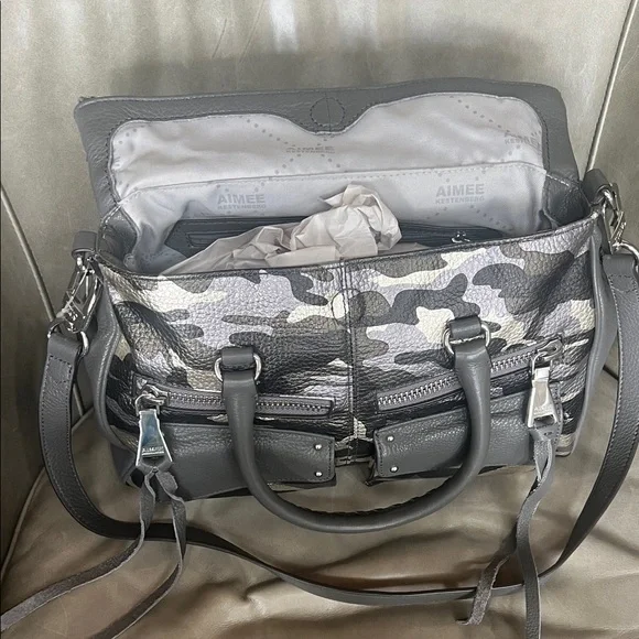 Aimee Kestenberg Metallic Camouflage Satchel. Never used. - Picture 3 of 8